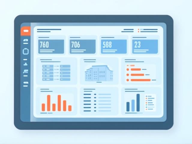Interface utilisateur du système de gestion hôtelière (PMS) de Verglas, avec des graphiques et des données de réservation.
